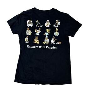 DOG LIMITED RAPPERS WITH PUPPIES TEE T SHIRT Mens M Black Rap Hip Hop